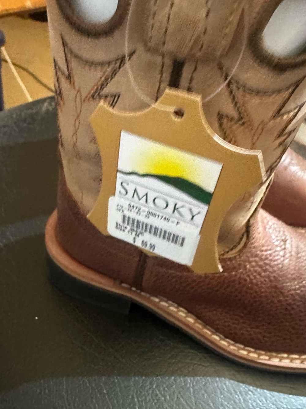 Smoky Kids' Brown Leather Western Boots